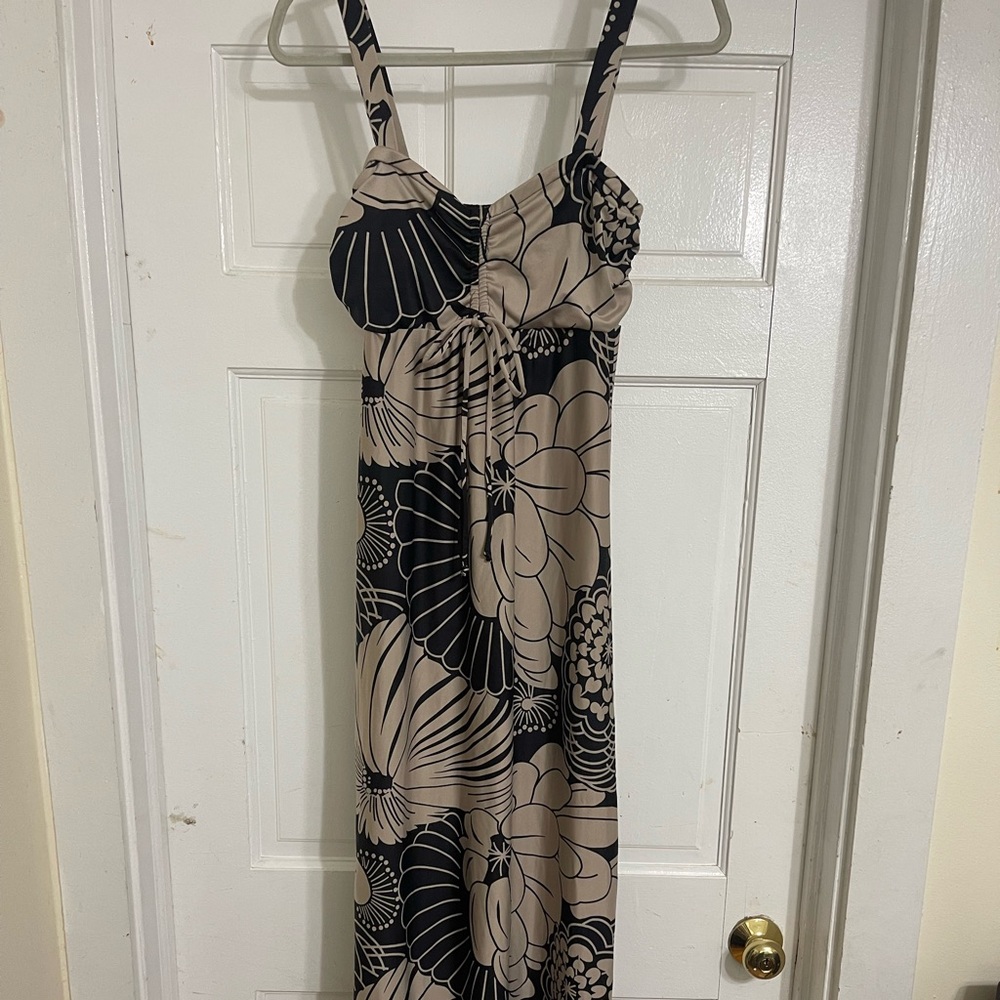 Jonathan Martin Black and Tan Floral Dress